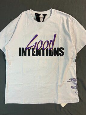 NWT Vlone Good Intentions Men’s Large White And Purple T Shirt. Doves